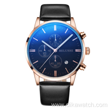 BELUSHI Top Brand Men Watch Luxury Stainless Steel Fashion Blue Quartz Watches Wrist Men Waterproof Wristwatch 2021 Newest